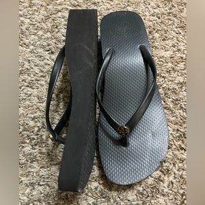 Tory Burch wedge flip flops